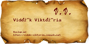 Vidák Viktória névjegykártya